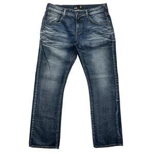 SMOG Men’s Jeans 36x32 Blue Denim Distressed Casual
